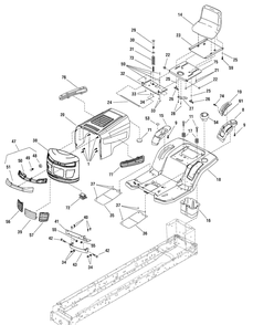 Hood And Seat Group Diagram and Parts List for 7800400-ELT22460H 2009 Briggs and Stratton Lawn Tractor